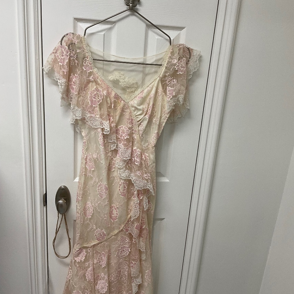 Pink and White Lace Dress